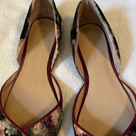 Anthropologie Floral Velvet Pointed D’Orsay Flats - Size 8 - Picture 3 of 9